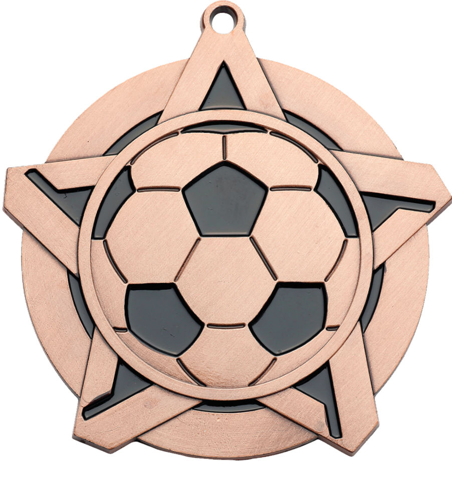 Bronze Super Star Soccer Medal