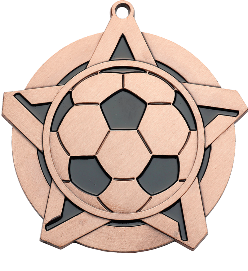 Bronze Super Star Soccer Medal