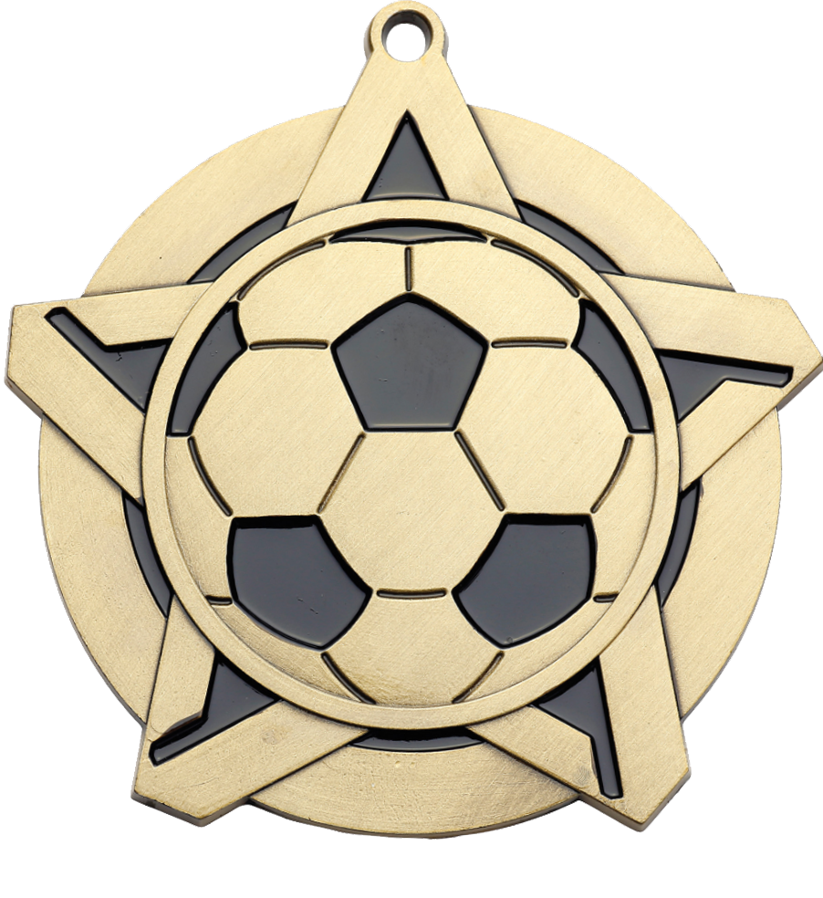 Gold Super Star Soccer Medal