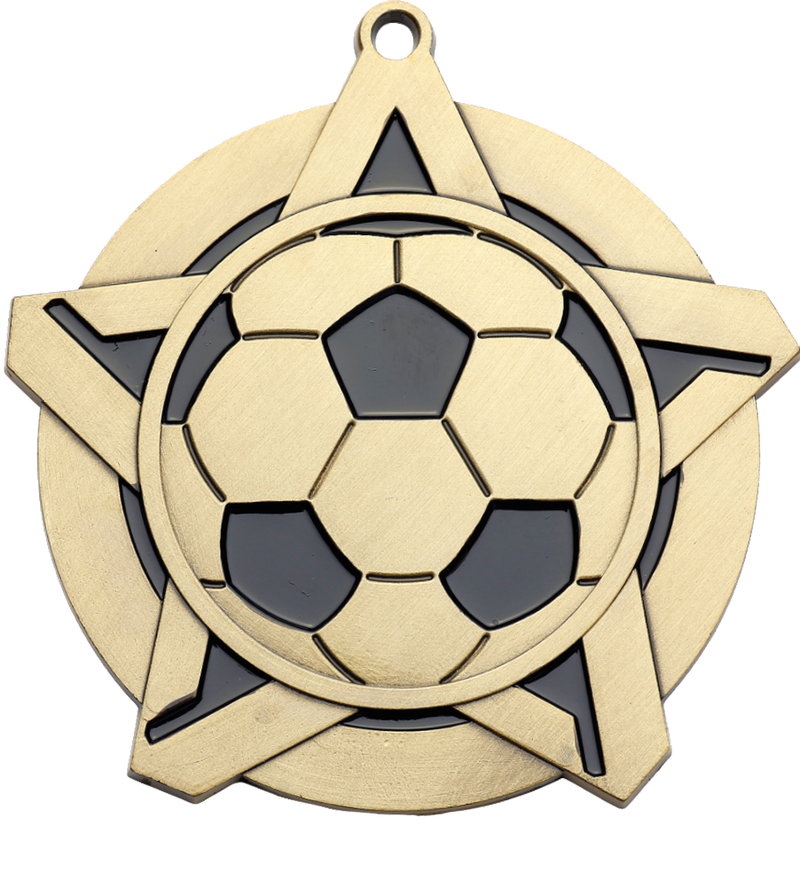 Gold Super Star Soccer Medal