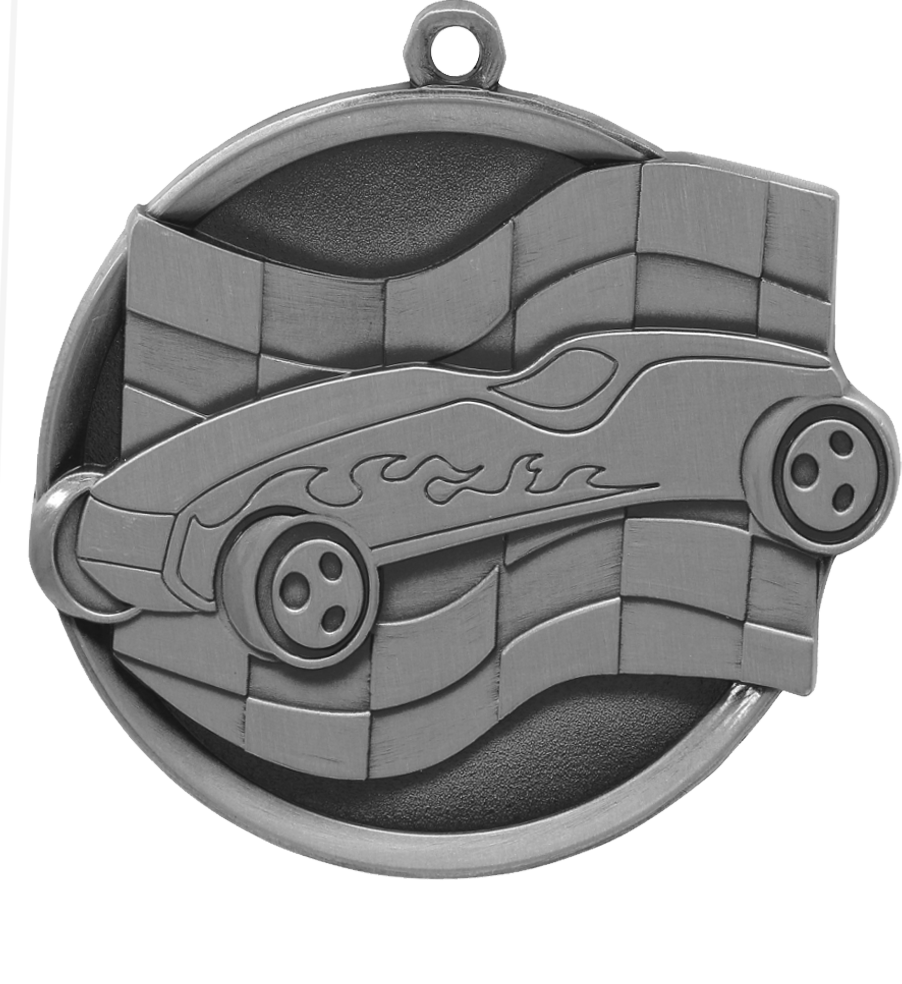 Silver Premier Pinewood Derby Medal