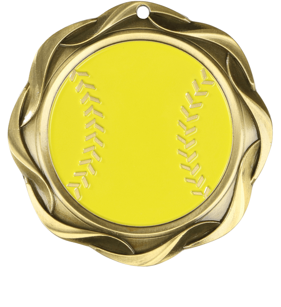 Gold Fusion Softball Medal