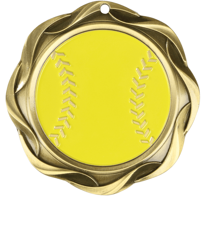 Gold Fusion Softball Medal