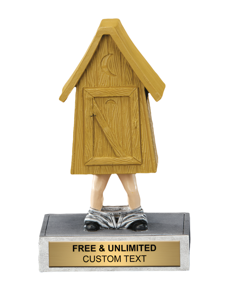 Pants Down Outhouse Bobble Trophy