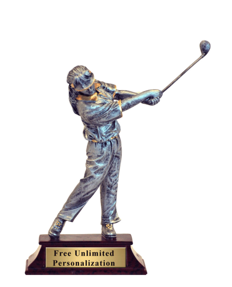 Elite Female Golfer Trophy Silver