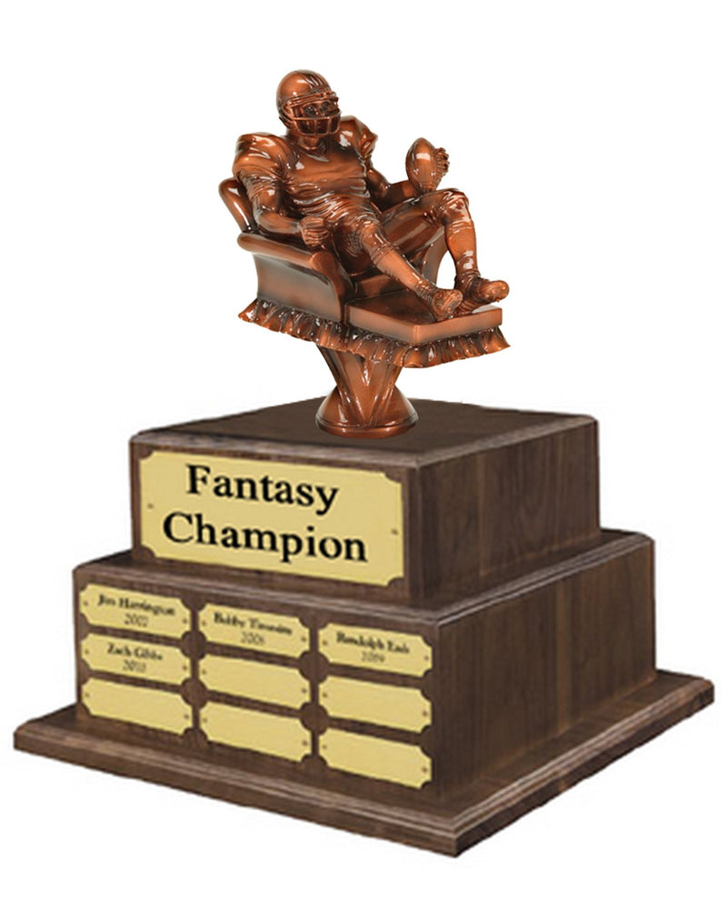 Fantasy Football Trophy on Walnut Perpetual Base
