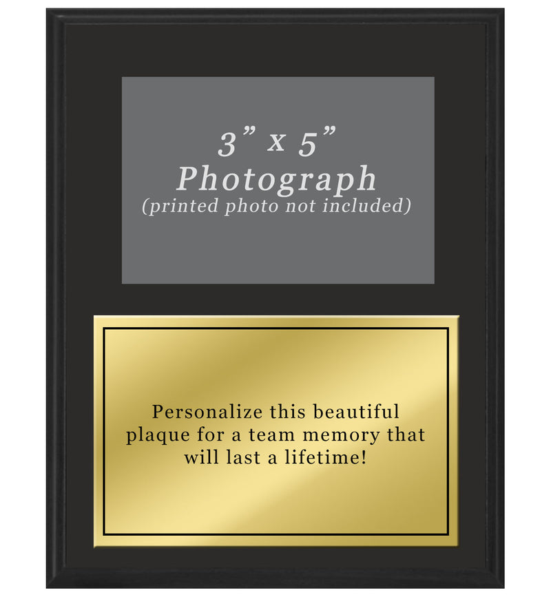 Color Printed Team Photo Award Plaque With Gold Plate