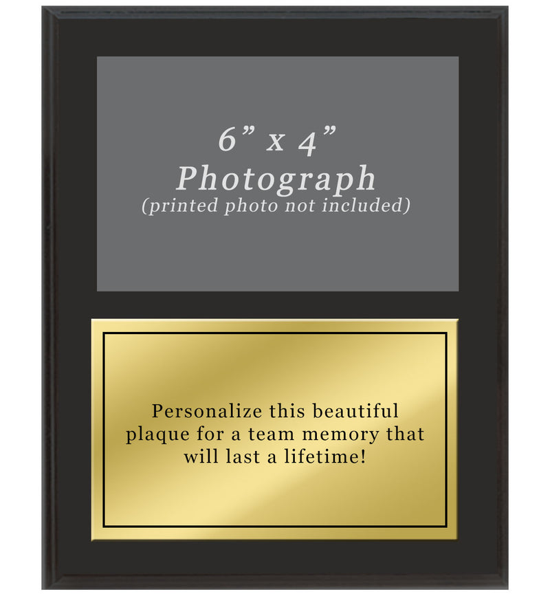 Team Photo Award Plaque With Gold Plate