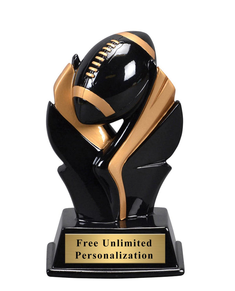 Black and Gold Wing Football Trophy