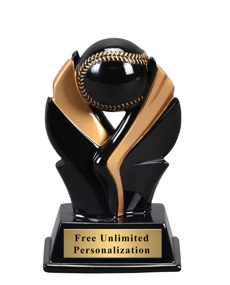 Black and Gold Wing Baseball Trophy