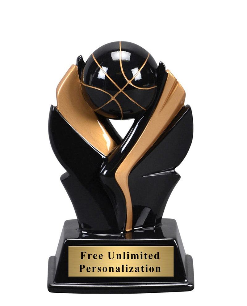 Black and Gold Wing Basketball Trophy