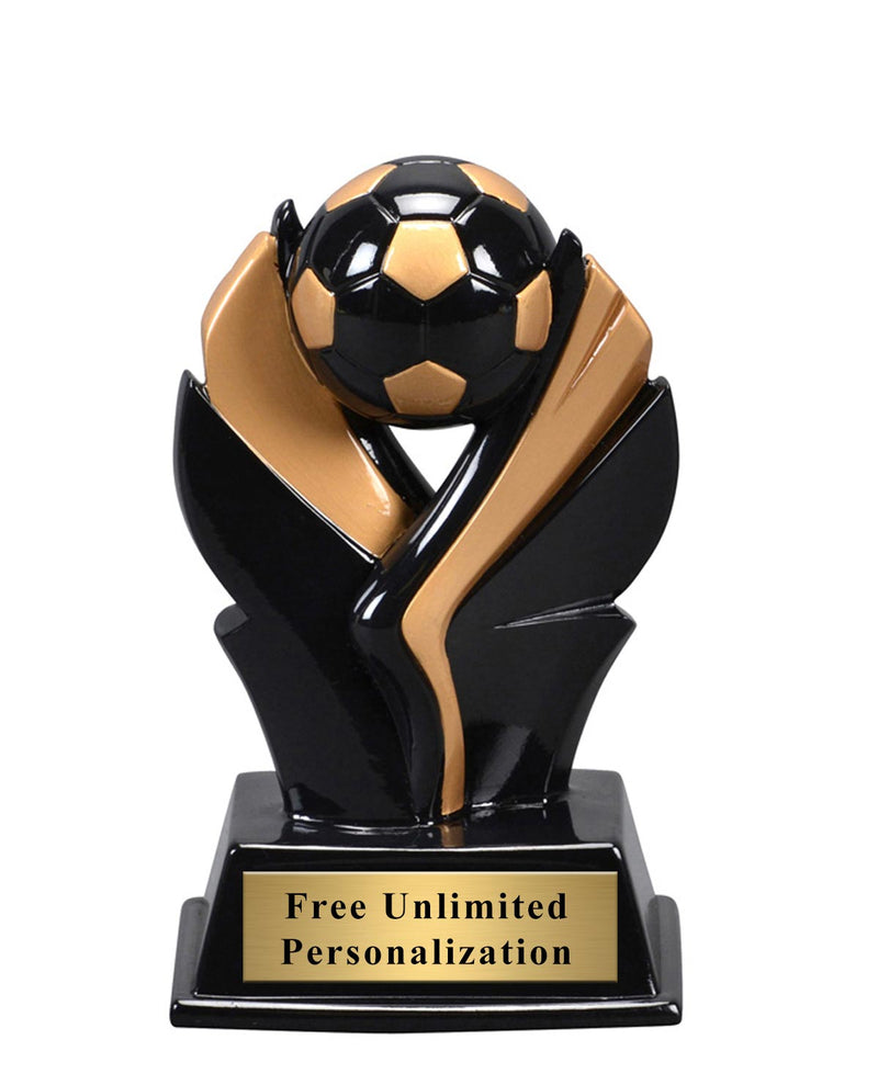 Black and Gold Wing Soccer Trophy