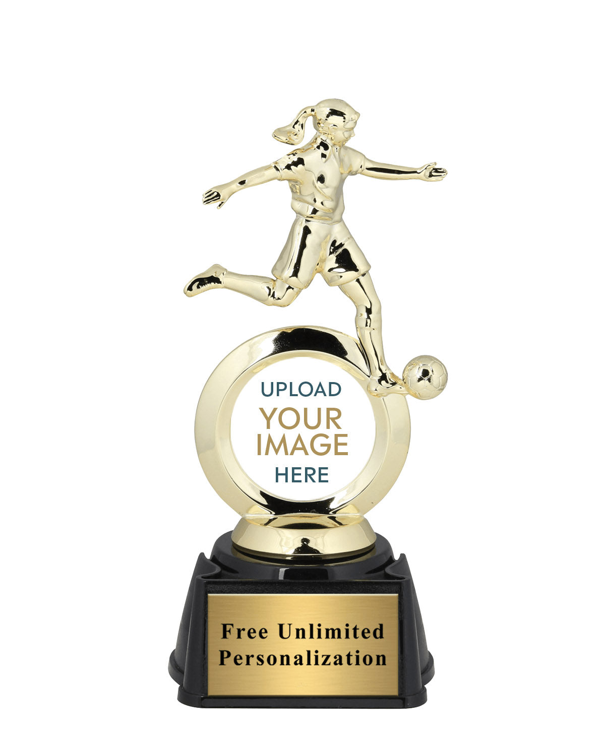 Soccer Female Figure Custom Insert Trophy