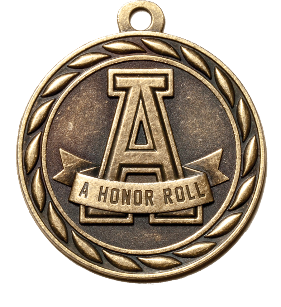 Gold Scholastic A Honor Roll Medal