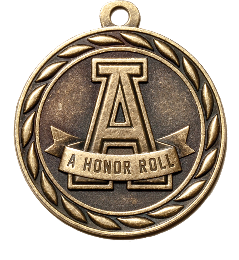 Gold Scholastic A Honor Roll Medal