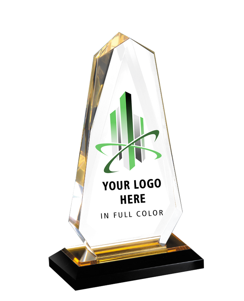 Full Color Gold Arrowhead Impress Acrylic Award