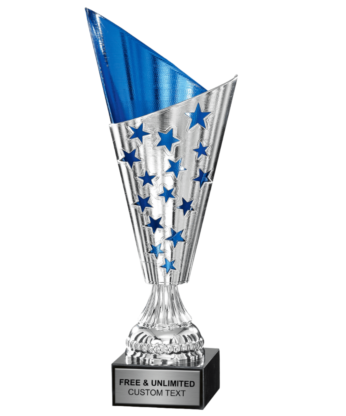 Blue Star Trophy Cup on Marble Base