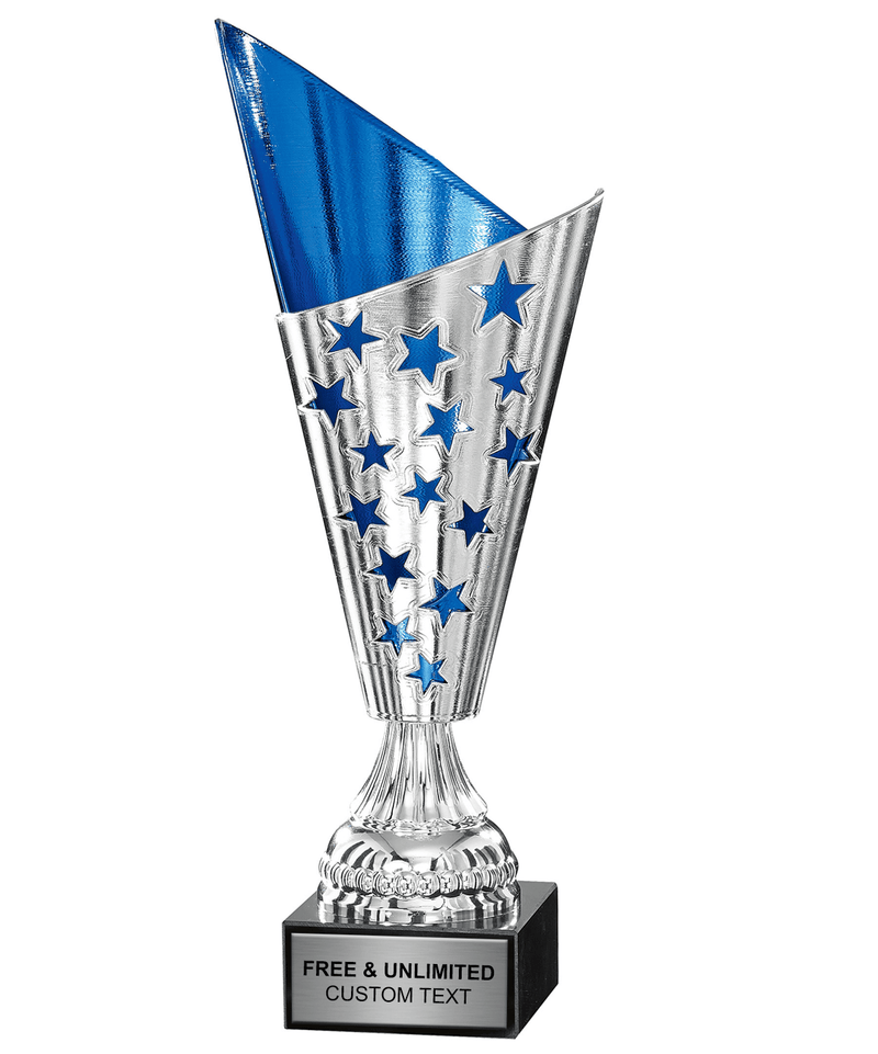 Blue Star Trophy Cup on Marble Base