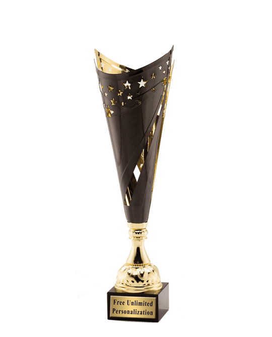 Black and Gold Star Streak Cup Trophy