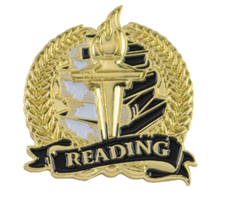 Bright Gold Reading Lapel Pin