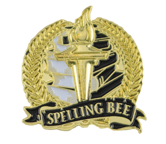 Bright Gold Spelling Bee Lapel Pin