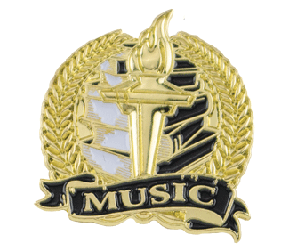 Bright Gold Music Lapel Pin