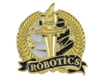 Bright Gold Robotics Lapel Pin