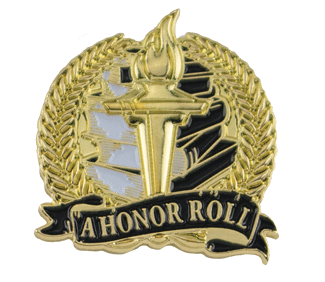 Bright Gold A Honor Roll Lapel Pin