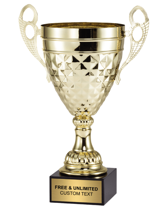 Gold Grid Metal Cup on Marble Base