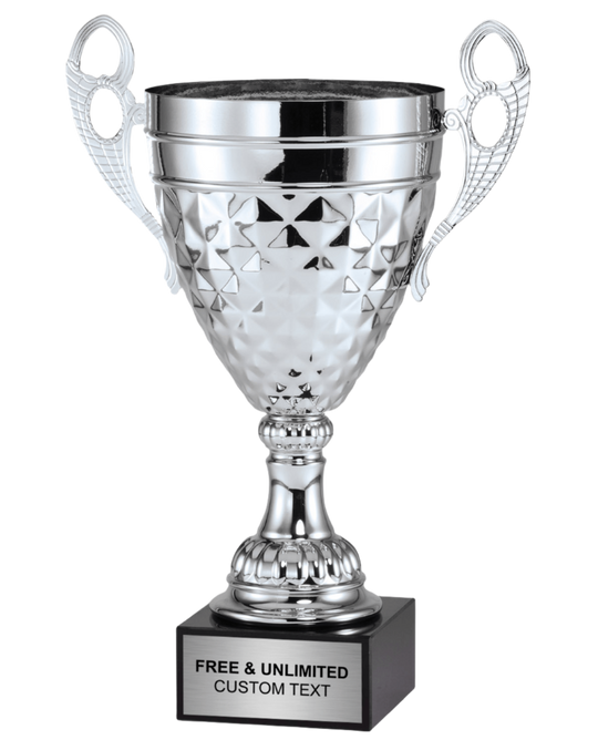 Silver Grid Metal Cup on Marble Base