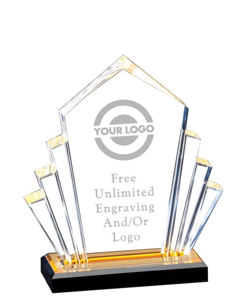 Laser Engraved Gold Arrow Impress Acrylic Award