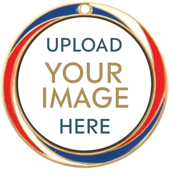 Antique Red White and Blue Custom Insert Medal
