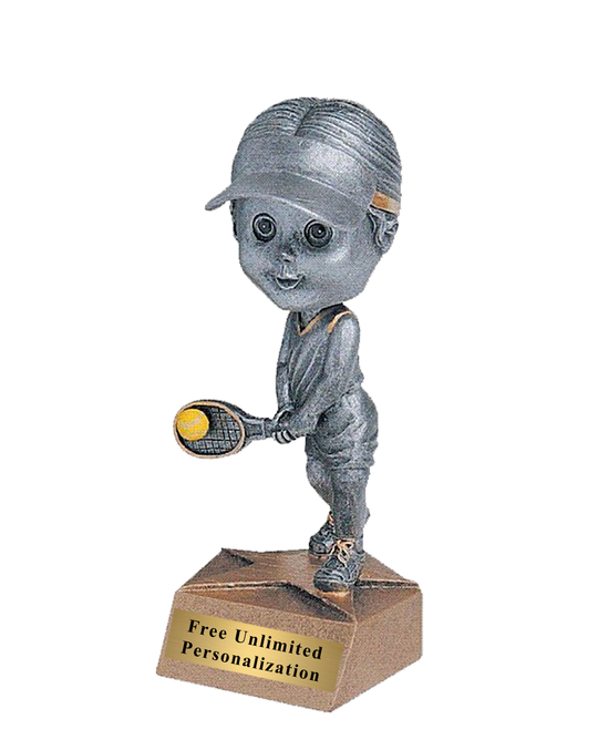 Female Bobblehead Tennis Trophy