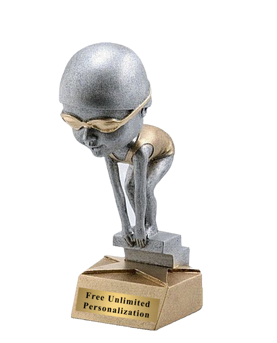 Female Bobblehead Swimming Trophy