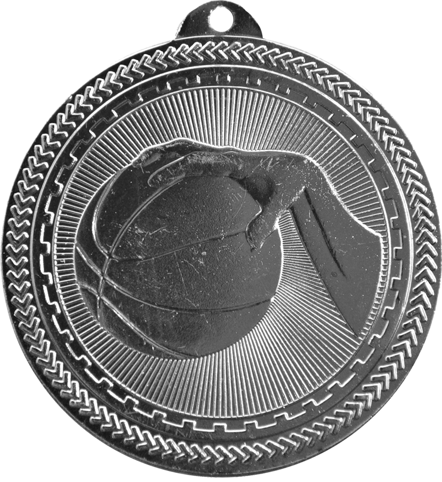 Silver BriteLazer Basketball Medal