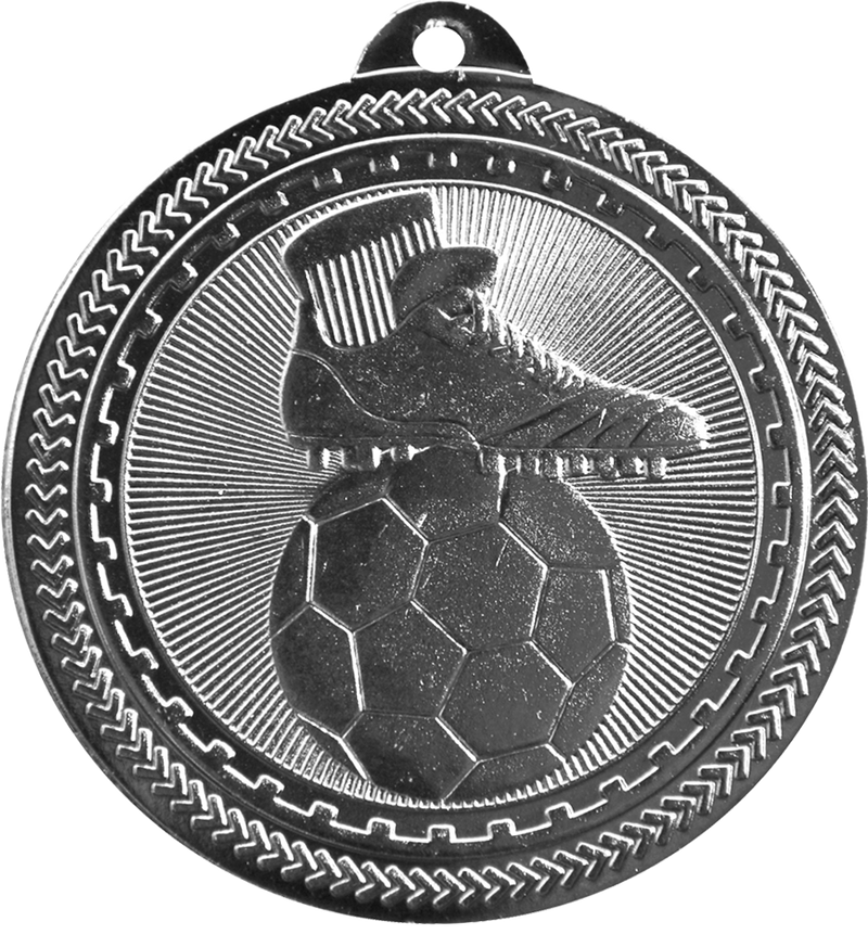 Silver BriteLazer Soccer Medal