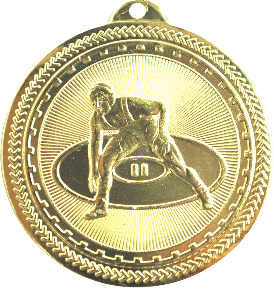 Gold BriteLazer Wrestling Medal