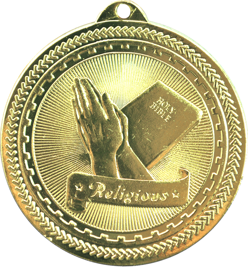 Gold BriteLazer Religion Medal