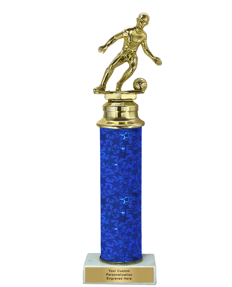StarBlast Column Male Soccer Trophy