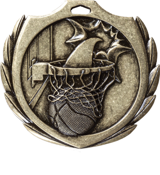 Burst Wreath Basketball Medal
