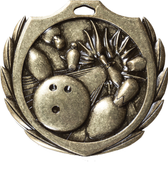 Burst Wreath Bowling Medal