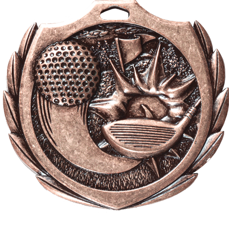 Bronze Burst Wreath Golf Medal