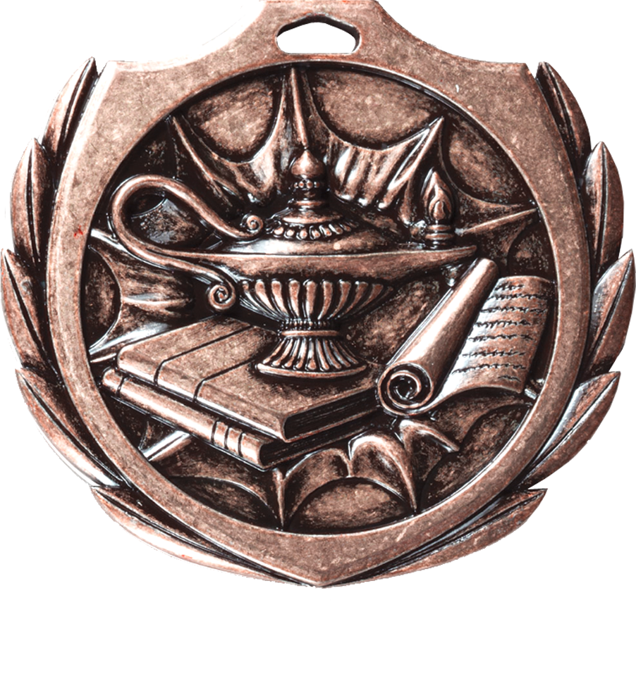 Bronze Burst Wreath Academic Medal