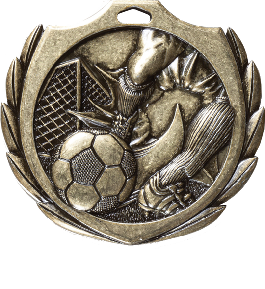Burst Wreath Soccer Medal