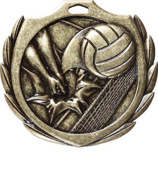 Burst Wreath Volleyball Medal