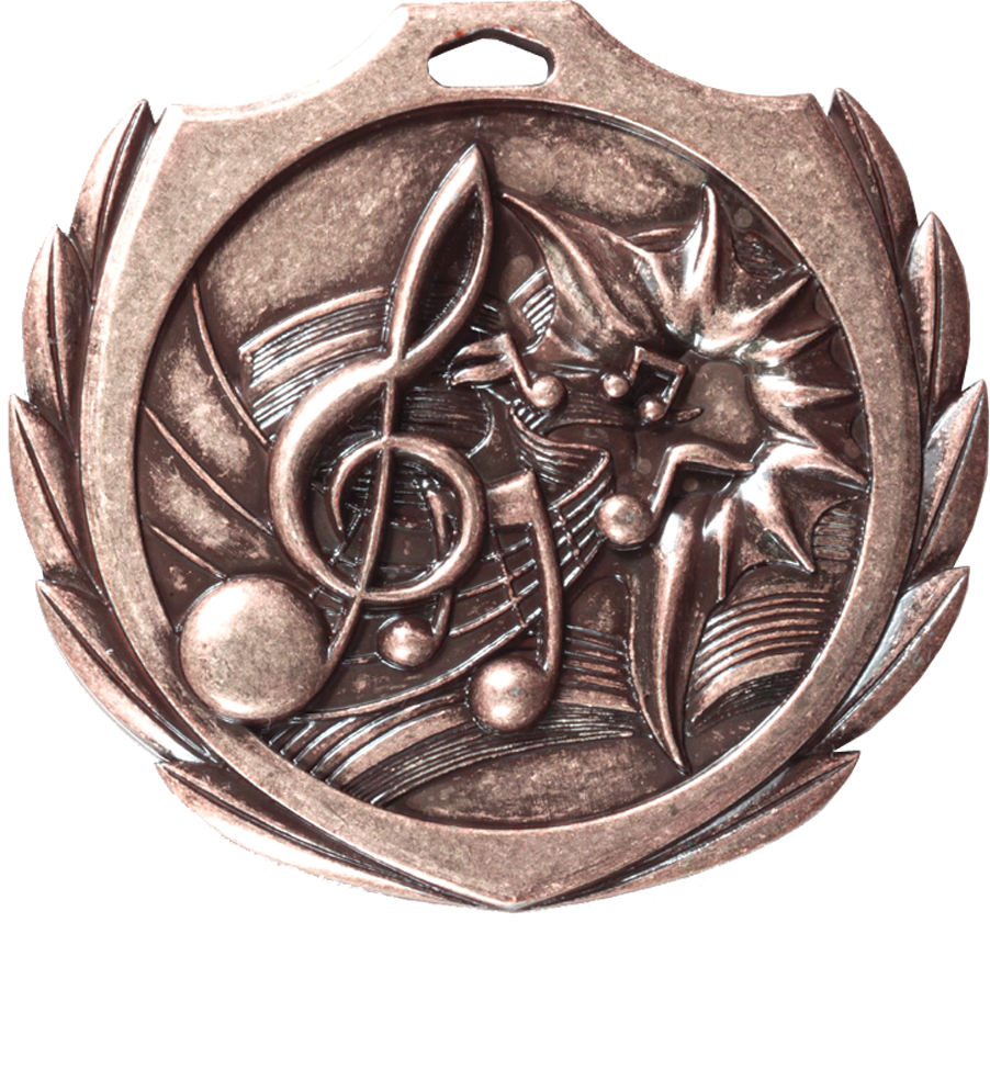 Bronze Burst Wreath Music Medal