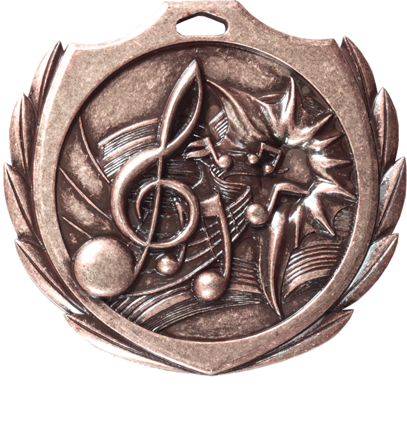Bronze Burst Wreath Music Medal