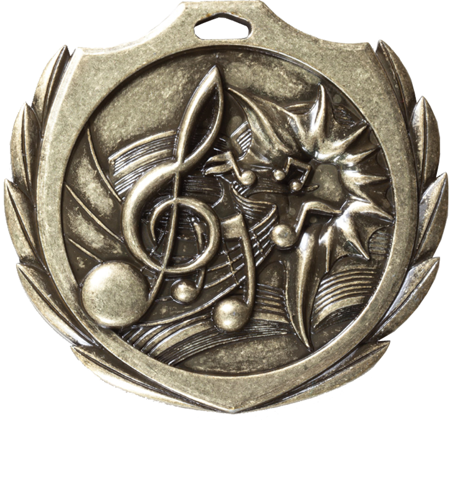 Gold Burst Wreath Music Medal