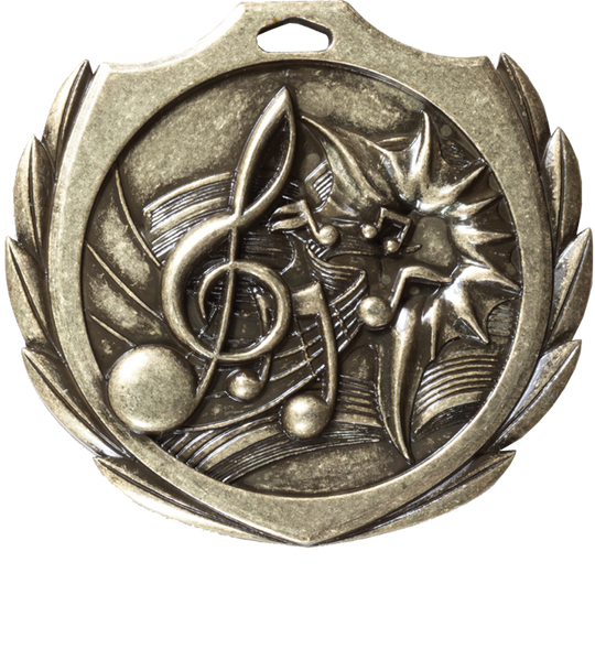 Burst Wreath Music Medal
