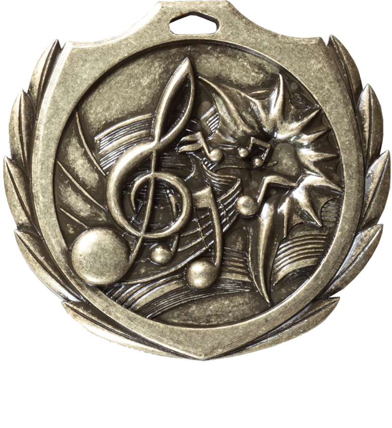 Gold Burst Wreath Music Medal